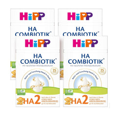HiPP HA 2 Combiotik (4 x 600 g) - Opfølgningsformel efter 6 måneder, med naturlige kulturer af mælkesyre, værdifulde kostfibre (GOS), Omega-3, hydrolyserede proteiner til følsomme immunsystemer