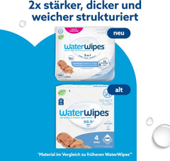 WaterWipes Sensitive+ vådservietter til nyfødte og babyer 240 Count (4 Pack) 3-i-1 rengøring, pleje, beskyttelse, 99,9 % vand, parfumefri