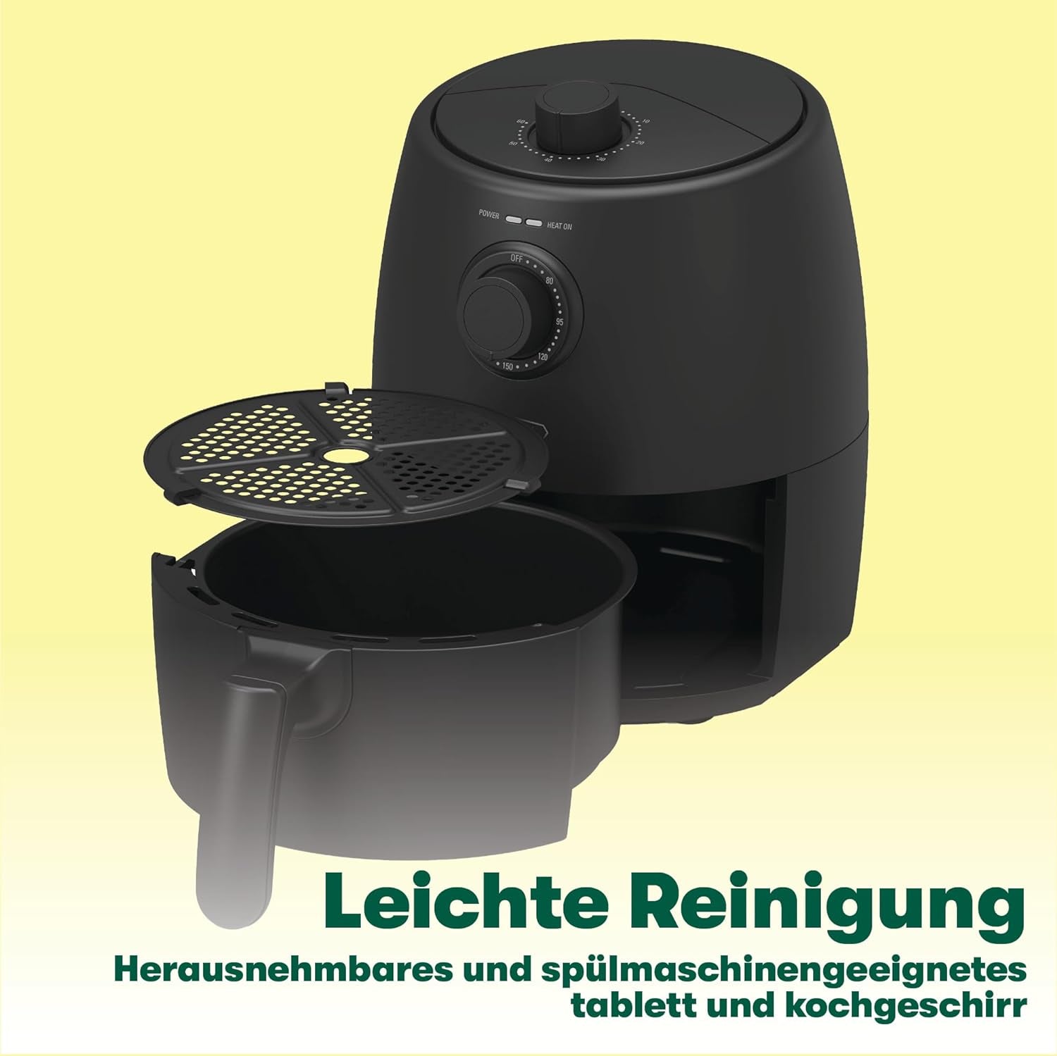 BELLA varmluftfrituregryde 1,9 l, 5-i-1 kompakt multikoger, non-stick belægning, opvaskemaskine Sikker kurv Husholdningsapparater Naty Shop