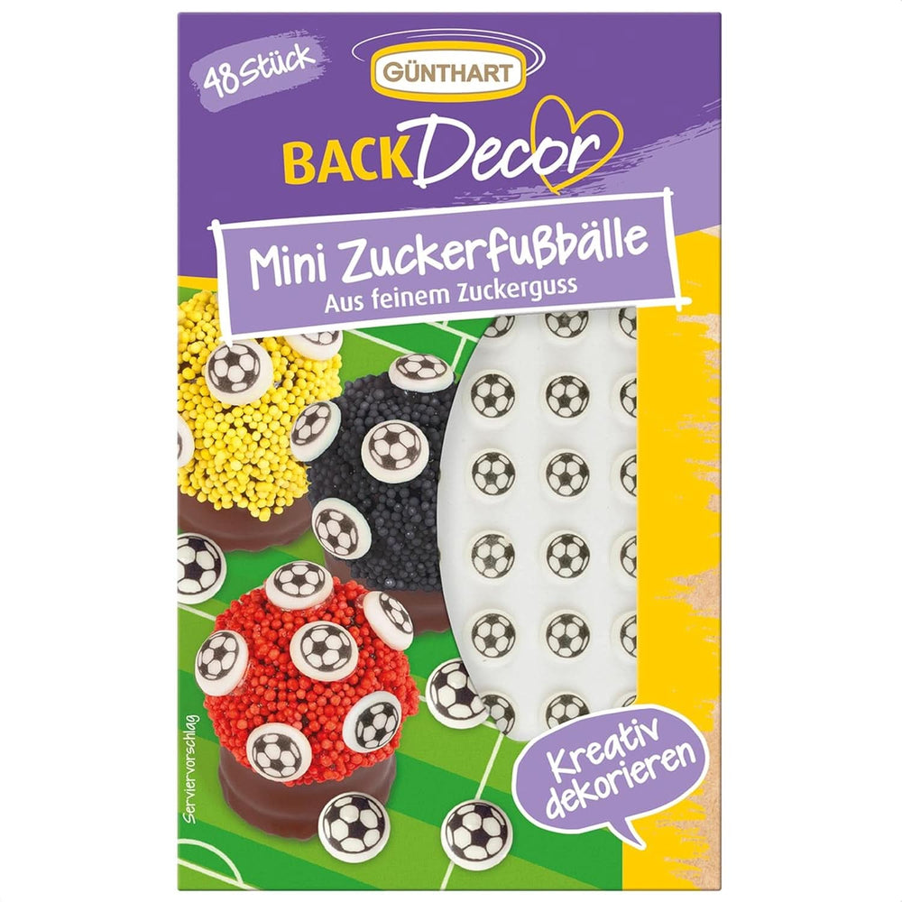 Günthart Backdecor 12 sukkerfodboldspillere og -fodbolde, 21 gram Naty Shop sukkerfodbolde