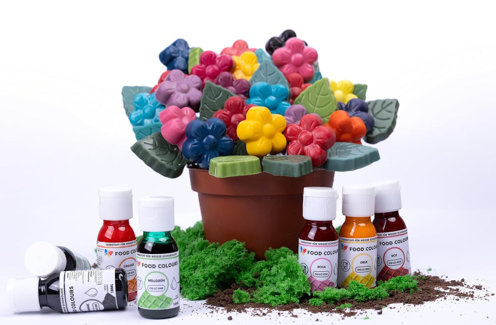 Coloranți alimentari OS-LC VERDE ÎNCHIS 18 ml Colorant alimentar pentru ciocolată albă, praline, creme, produse de patiserie grase, decorațiuni pentru torturi și tarte