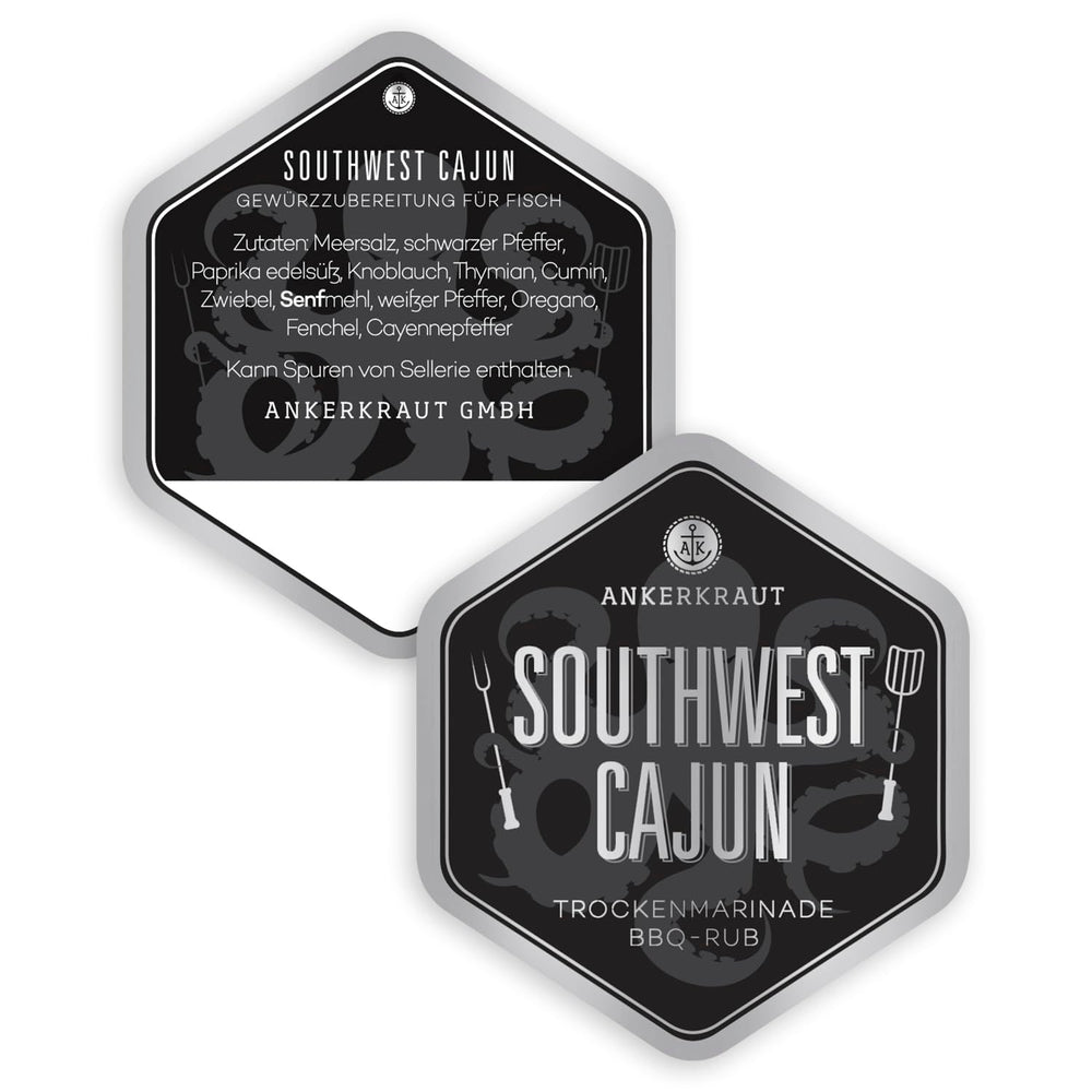 Ankerkraut Southwest Cajun, BBQ Rub Gewürzmischung zum Zubereiten von Gumbos und Jambalaya Gerichten, 170g im Streuer