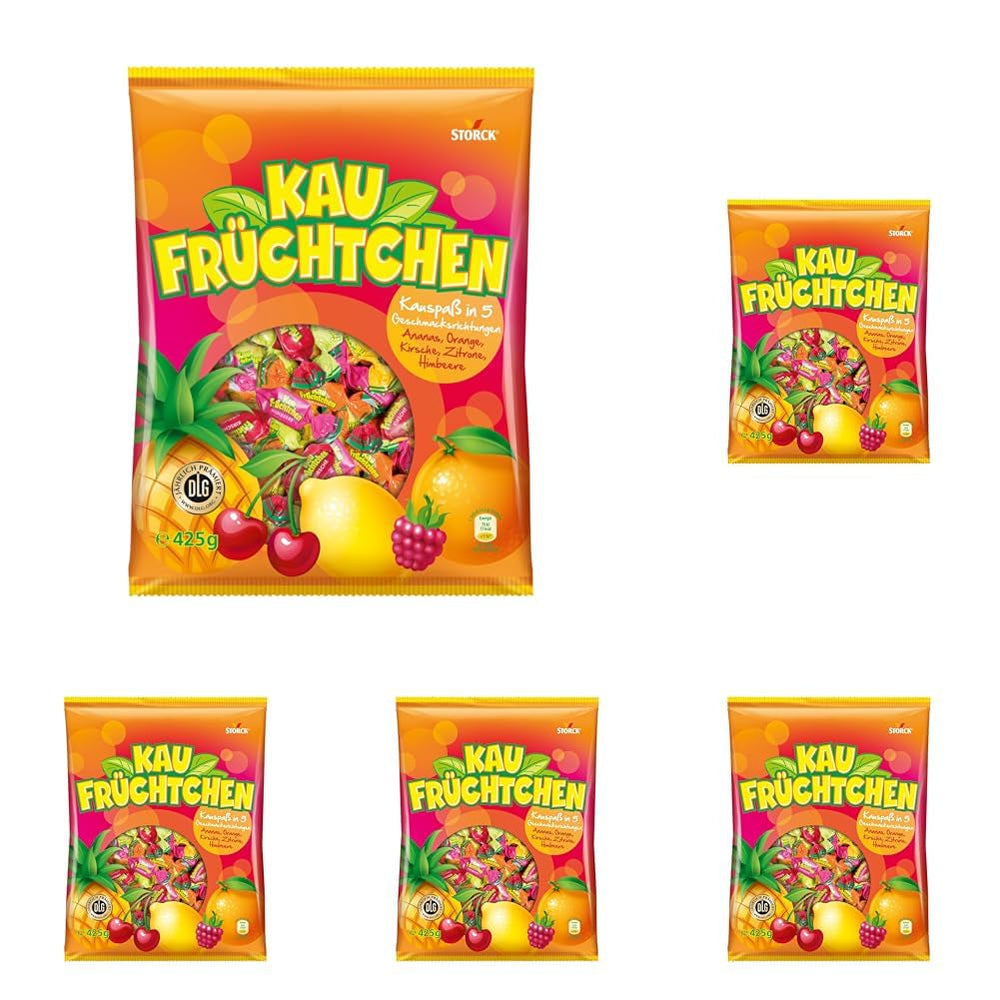 Kaufrüchtchen – 1 x 425G – karameller med fem frugtsmag Naty Shop