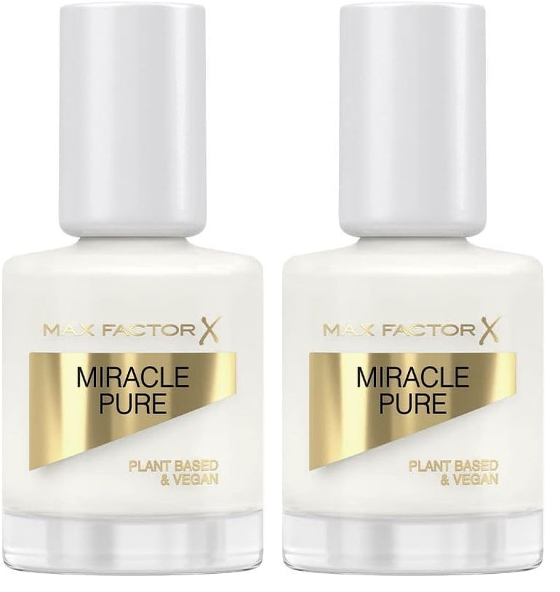 Max Factor Miracle Pure Nail Color 155 Kokosmælk Vegansk Langvarig Hurtigtørrende Neglelak 12ml (2 Pack)