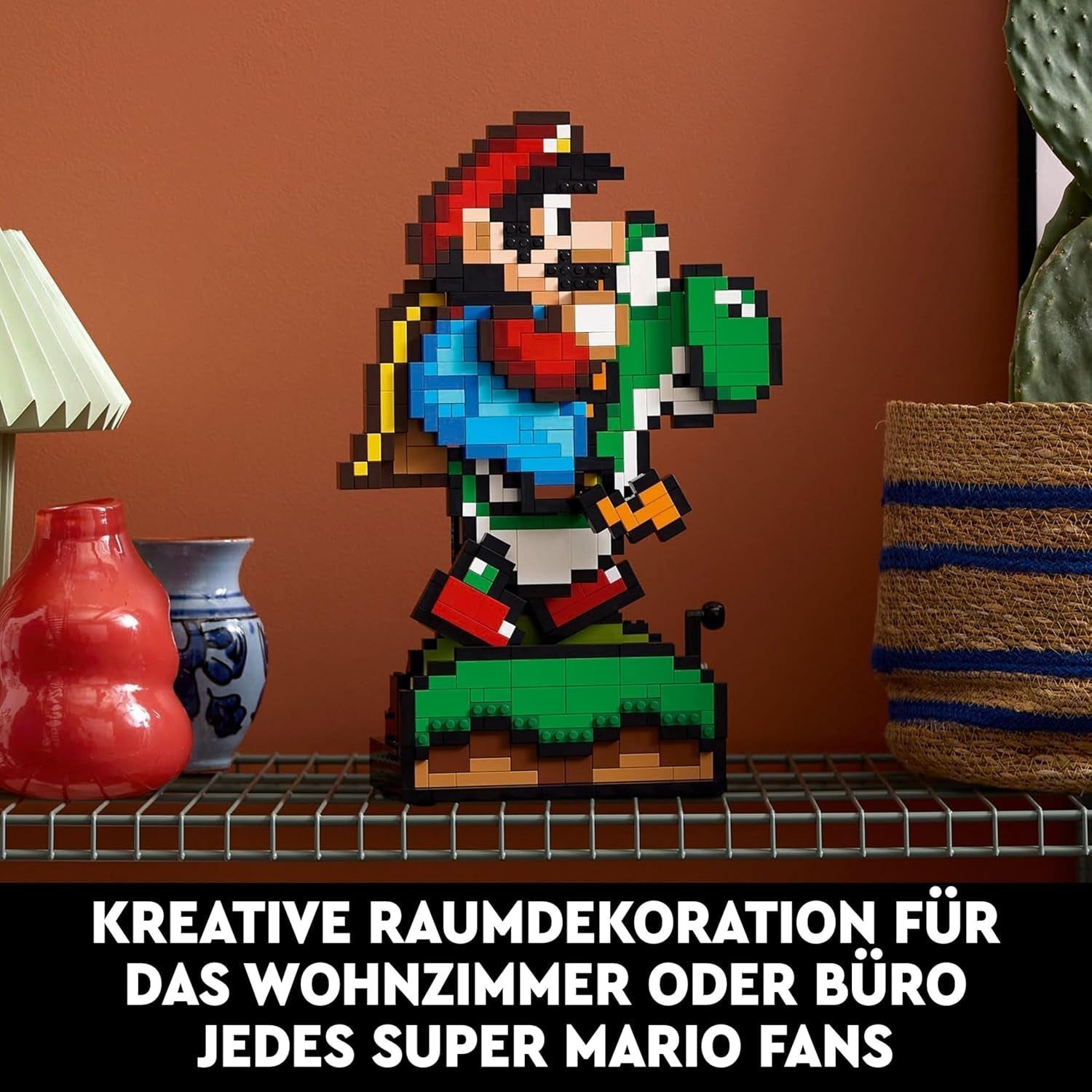 LEGO Super Mario World: Mario & Yoshi Nintendo samleobjektsæt, pixelfigurer, modelbyggeri og skærm, boligdekoration og samleobjekter, modelsæt og gave til voksne fans 71438 byggesæt Besuche den LEGO-Store