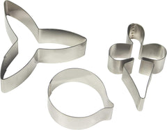 MO223 Decupator de flori, orhidee lunară, asortiment, oțel inoxidabil, argintiu, 4 x 1,2 x 4,2 cm, 3 bucăți