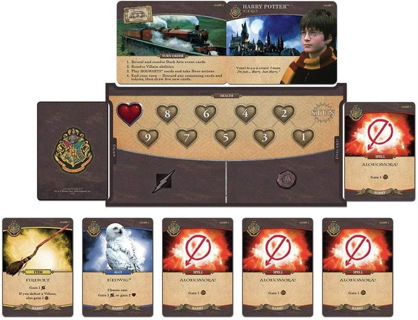 KOSMOS 693398 Harry Potter Battle for Hogwarts - Jocul cooperativ Harry Potter, Joc Harry Potter pentru 2-4 jucători cu vârsta de 11 ani și peste, Bătălia de la Hogwarts în germană, 7 ani școlari