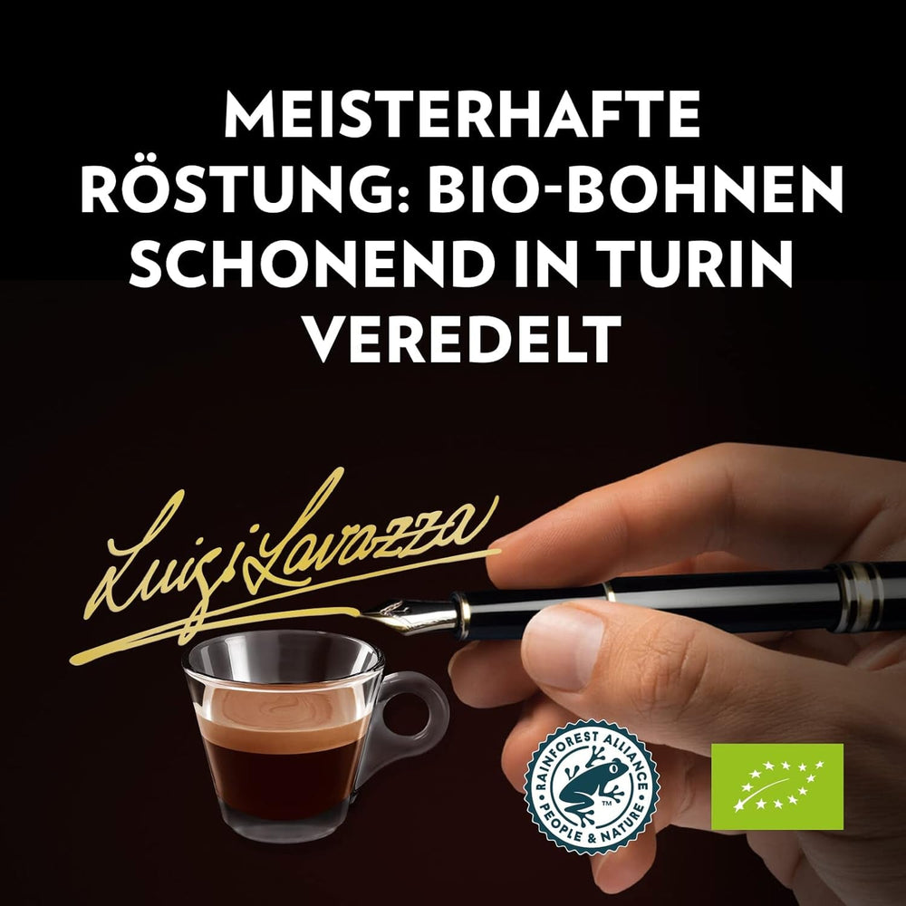 Lavazza Espresso, kaffebønner til espressomaskiner, afbalanceret og aromatisk smag af frugter og blomster, 100% økologisk Arabica og Robusta Coffee Naty Shop