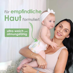 Pureborn Eco økologiske bambusbleer, størrelse til nyfødte op til 5 kg, ultrabløde, allergivenlige, med fugtindikator, forskellige prints Mother and Child Naty Shop