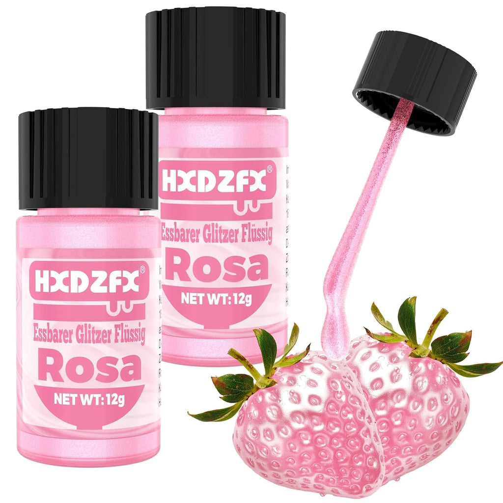 Glitter lichid comestibil - 2 × 12 grame Glitter Naty Shop Roz
