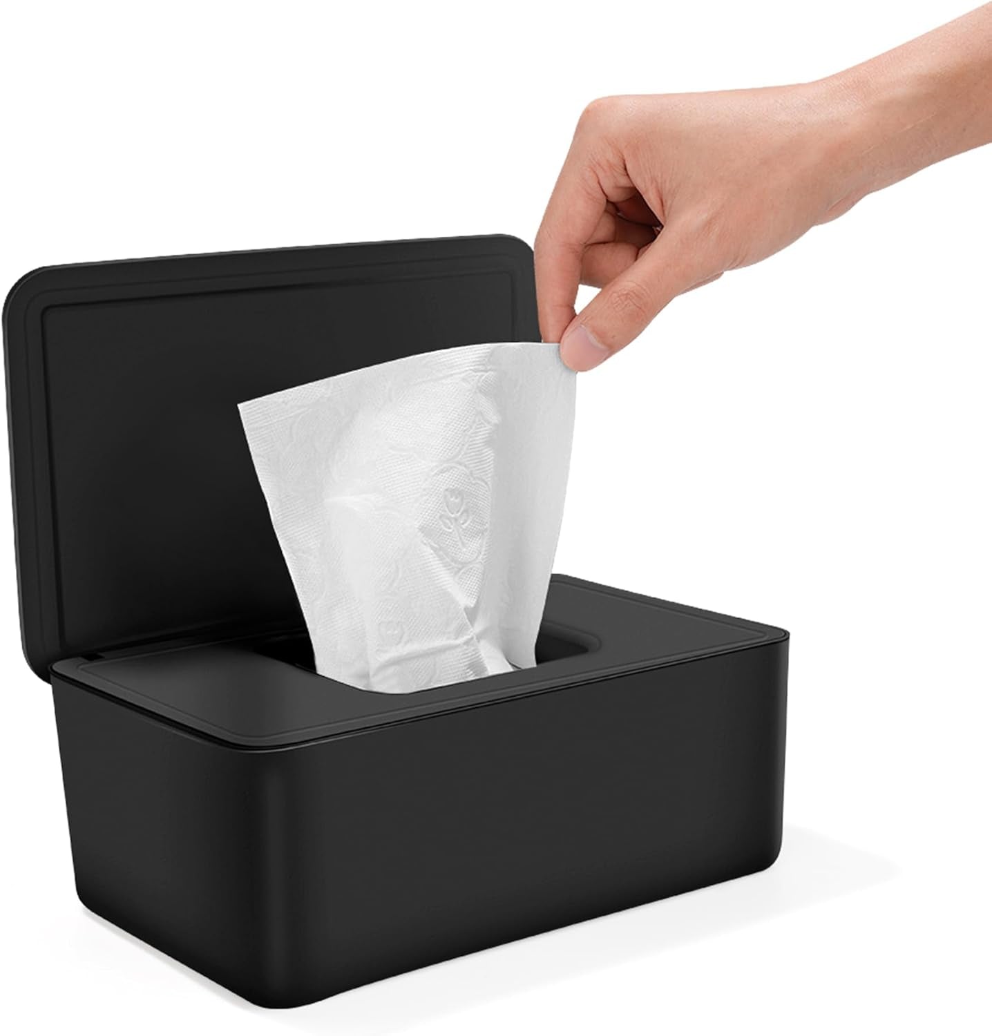 Vådservietterboks med låg, vådservietterboks, dispenser til babyvådservietter, vandtæt og forseglet opbevaringsboks, vådservietterdispenser til badeværelse, køkken, hvid