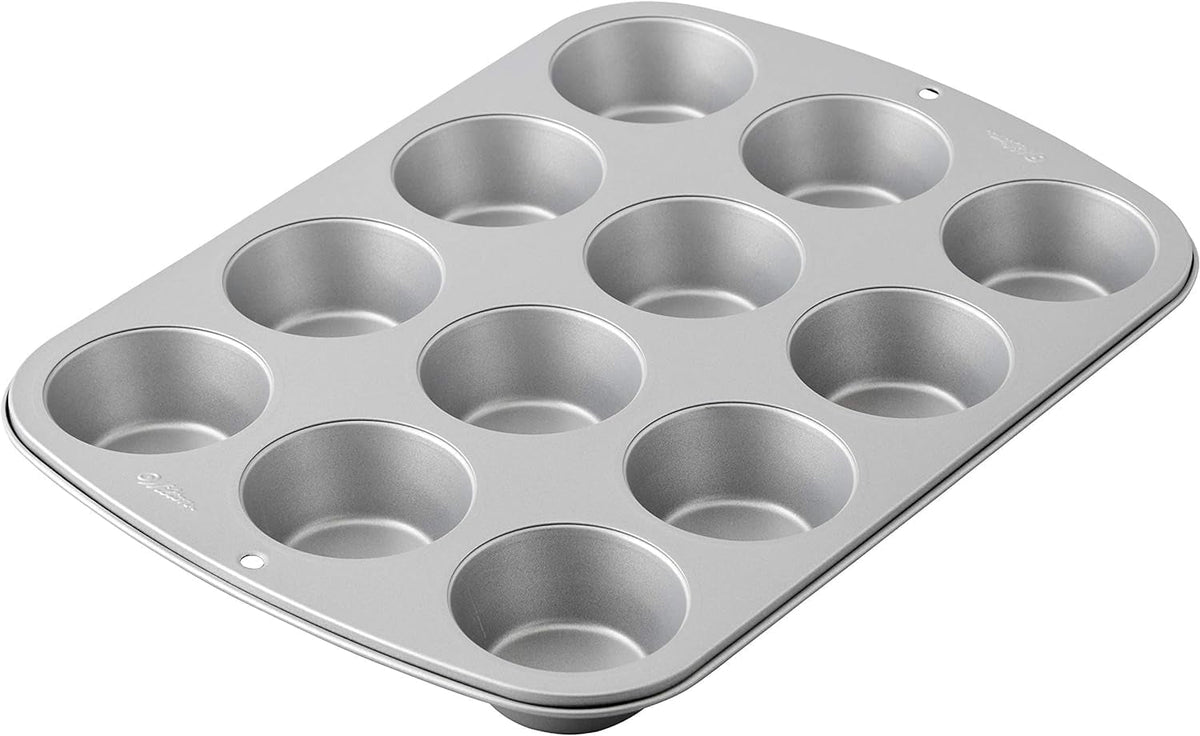 Wilton 03-3118 Cupcake- /Muffin-bagform, Opskrift højre, Antiskaft, 12 Vertiefungen, Grau Forme og bageplader Naty Shop