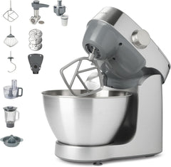 Kenwood Prospero+ KHC29A.R0SI Küchenmaschine, 4,3 L Edelstahlschüssel, Inkl. 10-Teiligem Zubehör-Set Mit Fleischwolf, Glas-Mixer, Zitruspresse, Entsafter Und Mehr, Inkl. Easyweigh Waage, 1000W, Silber Mor og barn Naty Shop Silber Inkl. 9 Zubehörteile Waage