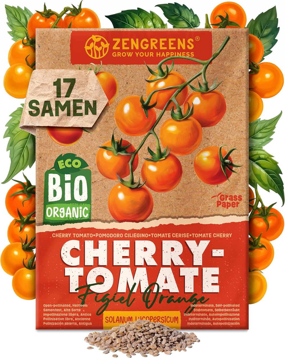 Økologiske tomatfrø i et sæt med 10 - 10 tomatfrø til nem dyrkning i haven, balkonen eller højbedet - Plantefrø - Frøplanter