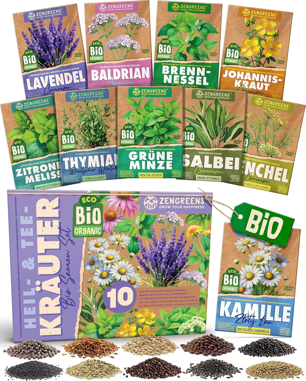 Økologiske tomatfrø i et sæt med 10 - 10 tomatfrø til nem dyrkning i haven, balkonen eller højbedet - Plantefrø - Frøplanter