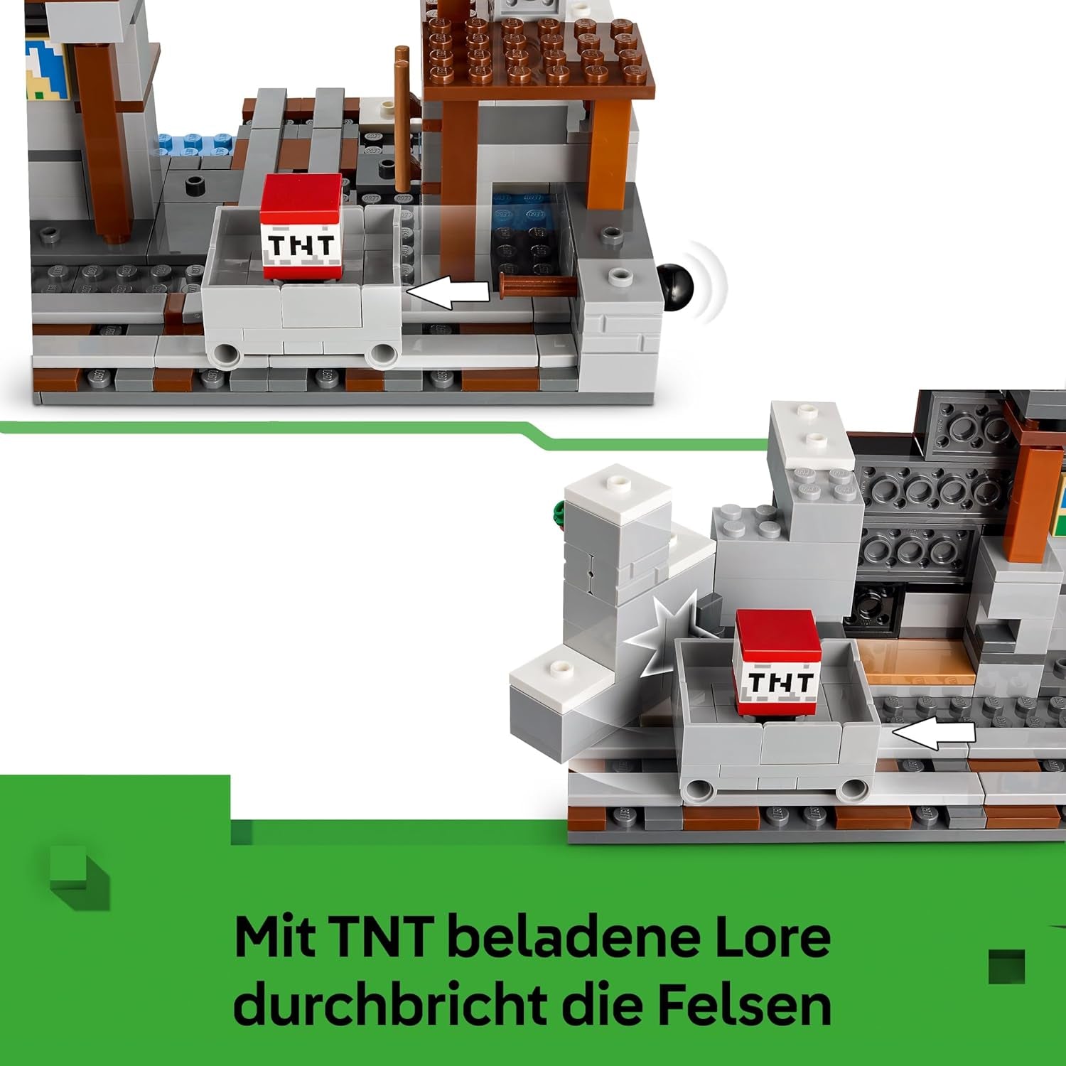 LEGO Minecraft Die Spitzhackenmine - Interaktive Spielzeug für Kinder - Alex, Minenarbeiter og Stray Spinnenreiter Figuren - Sammelbares Gamer Geschenk für Jungen & Mädchen ab 8 Jahren - 21277