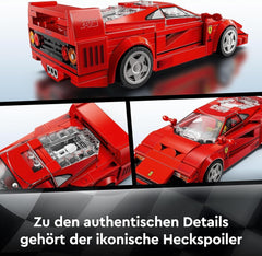 LEGO Speed Champions Ferrari F40 Super Sports Car, Legesæt med bygbar legetøjsbil og minifigurdriver, Samling byggesæt til børn, gave til drenge og piger 76934 Byggesæt Besuche den LEGO-Store