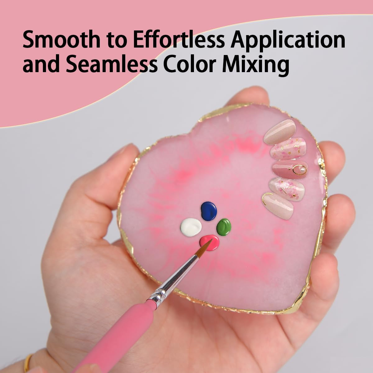 Harz Maniküre Paletten 2 Stück Nägel Zubehör Maniküre Gemalt Palette Nageldesign Nail Art Maniküre Werkzeug(Liebe)