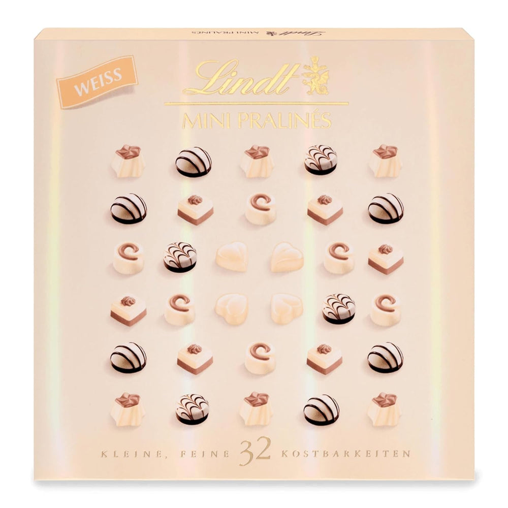 Lindt Chokolade - Nougat Mini Pralinés, 165 gram, æske med 36 praliner Naty Shop Chokolade Candies 163 G Hvid chokolade