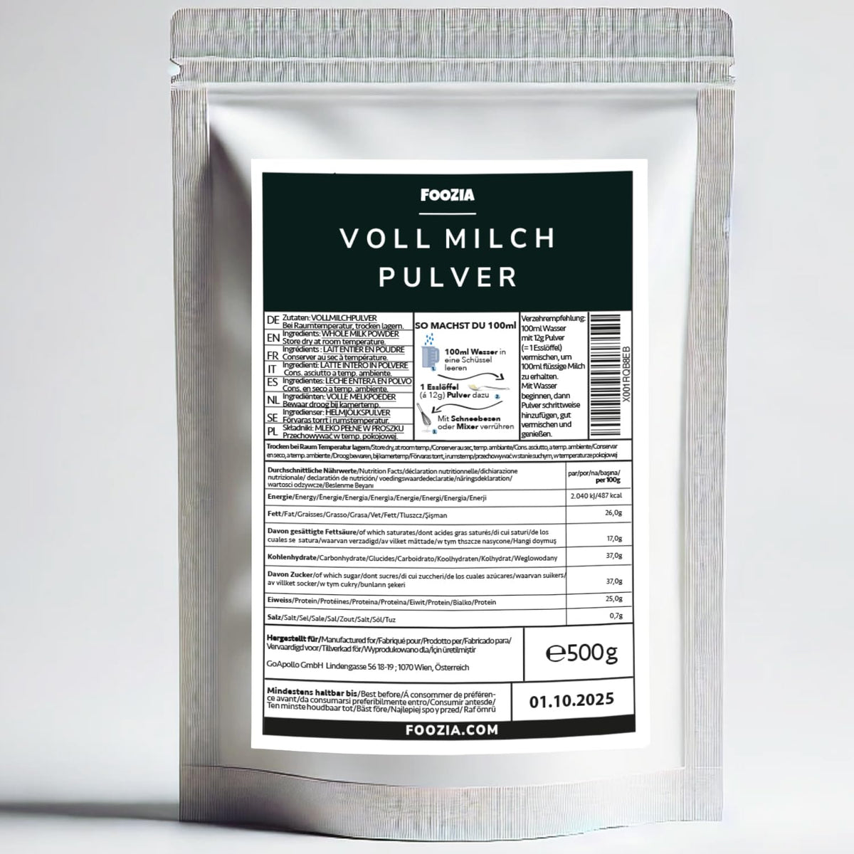 Milchpulver Vollmilchpulver Aus Reiner Frisch Milch Hergestellt 500g af Foozia