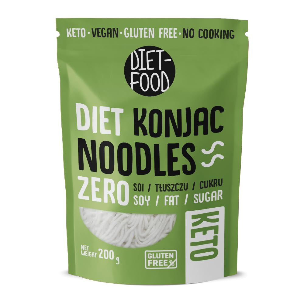 Diæt Shirataki Nudler | Low Carb Konjac Nudler | 200 gram veganske lavkalorie fedtfri sojafri glutenfri vandopløselige diætnudler