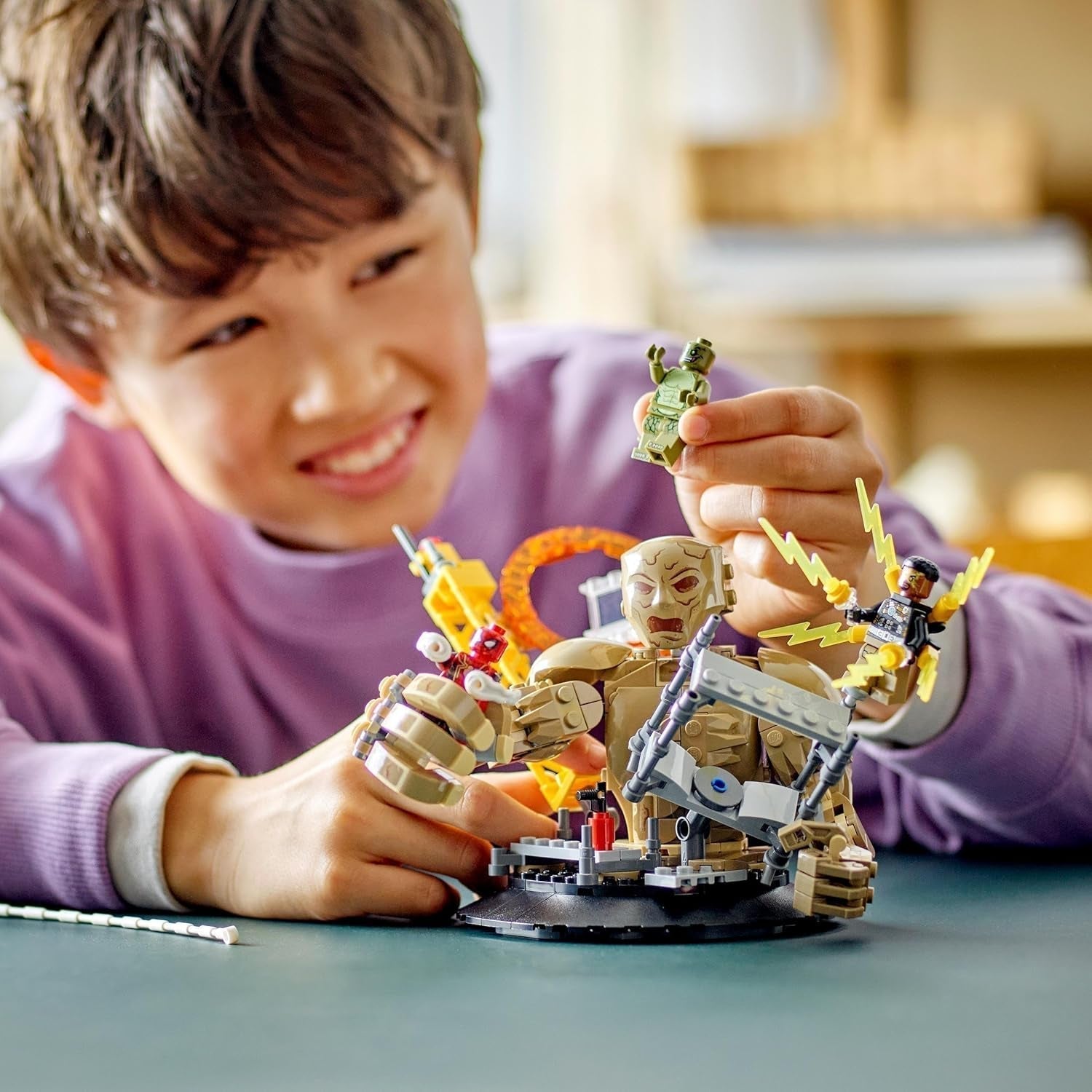 LEGO Marvel Spider-Man vs. Sandman: Showdown Superheltelegetøj med figurer inklusive firben og elektrorollespil Byggelegetøj Gave til actionentusiast drenge og piger 76280 Byggesæt Besuche den LEGO-Store