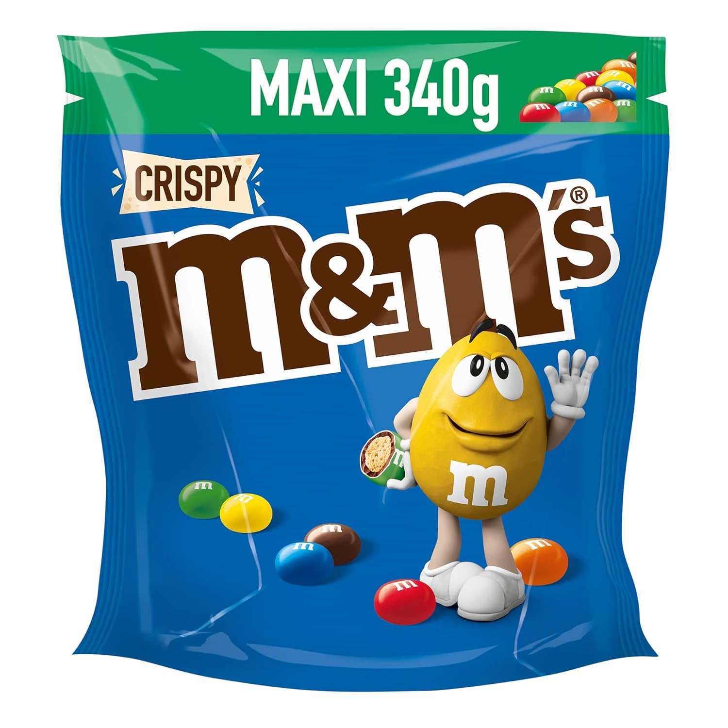 M&M'S Crispy, chokoladechips med sprød kerne Naty Shop Crispy Chocolate Candies 340G