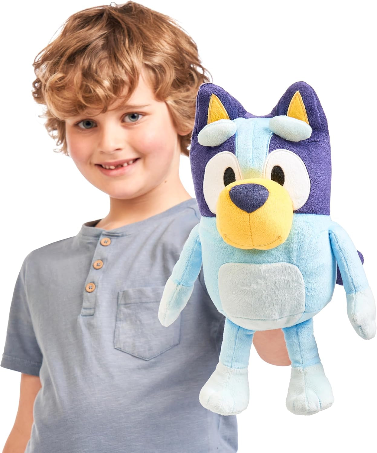 Bluey plyslegetøj med lydeffekter, funktionelt plyslegetøj, interaktivt plyslegetøj, talende plyslegetøj, plyslegetøj (33 cm) Naty Shop Dolls