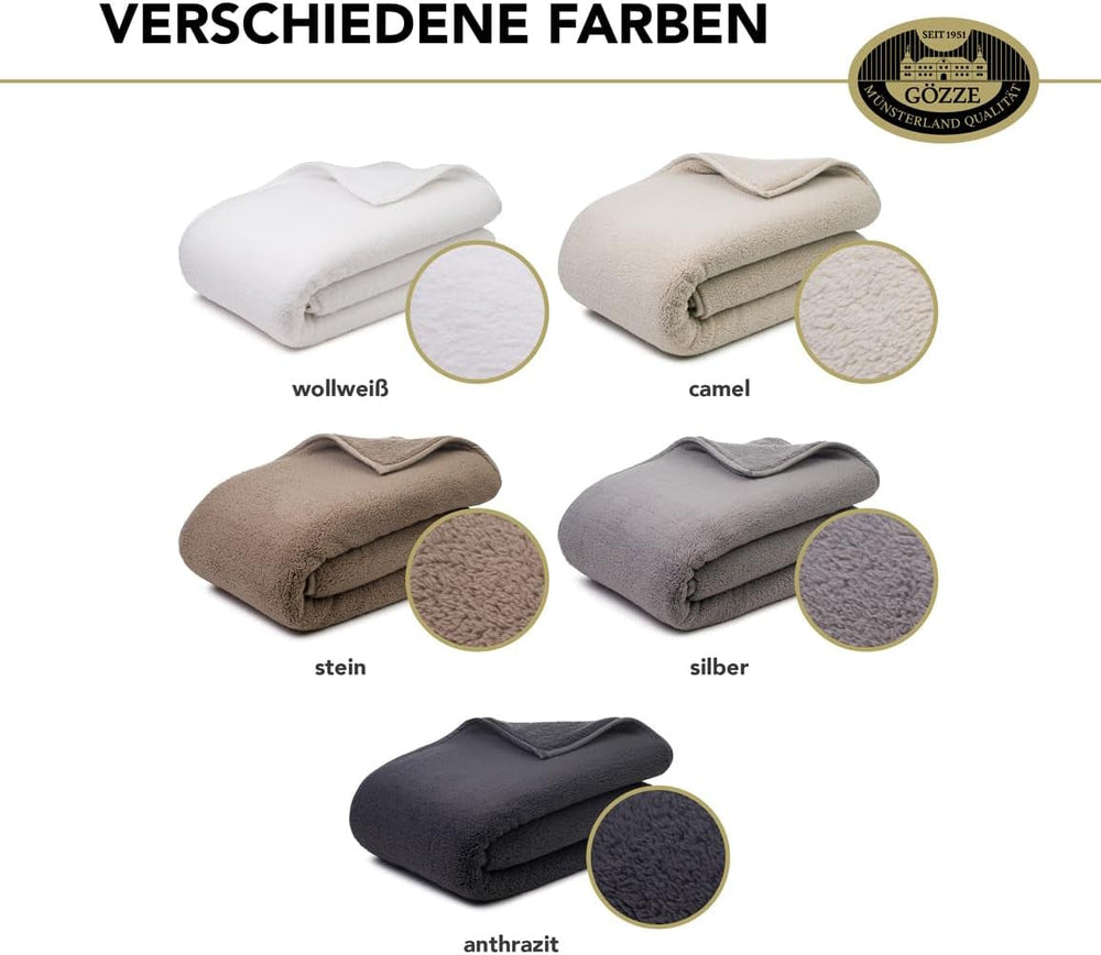 Gözze - Skyblødt kæletæppe, fåreskindsimitation, 100% polyester (mikrofiber), 150 X 200 Cm - Kameldyner og -dyner Naty Shop