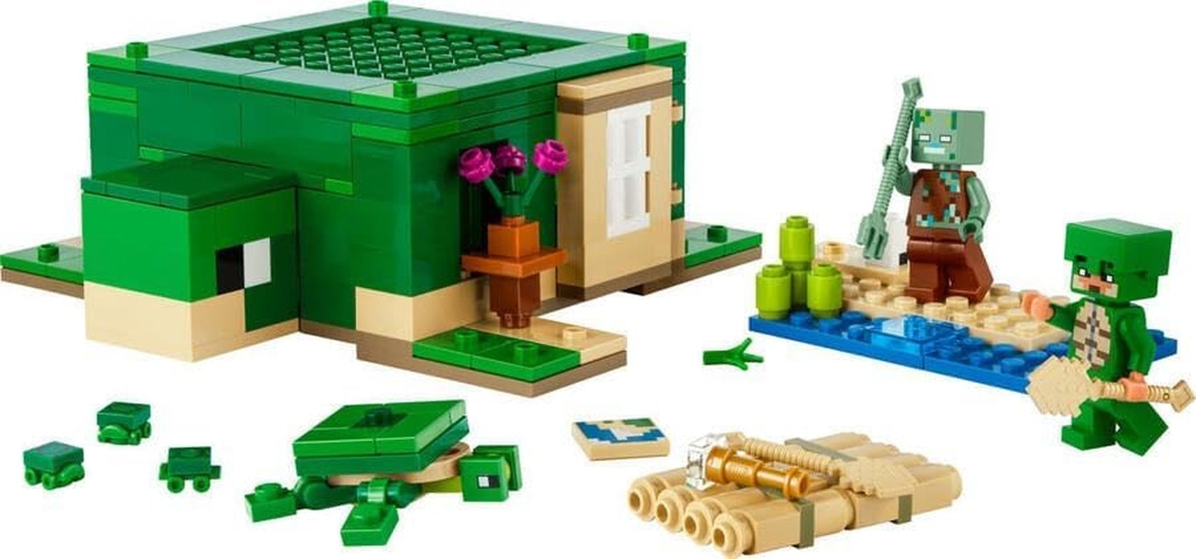 LEGO Minecraft The Turtle Beach House Legetøjshus med tilbehør til piger og drenge fra 8 år, sæt med dyr og figurer fra videospillet, gave til gamere 21254 Byggesæt Besuche den LEGO-Store
