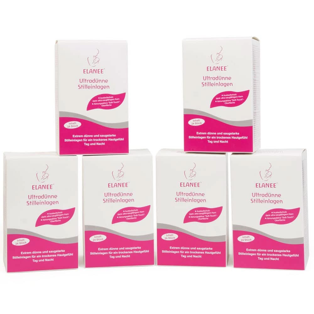ELANEE 219-V1 Ultratynde ammeindlæg, hvid Tilbehør Mad og amning Bebe Naty Shop 24 stk (pakke med 6)