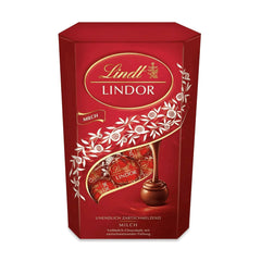 Lindt Chokolade | Mælkechokolade kegle LINDOR | 500g | 38 mælkechokoladekugler med smelte-i-mund-fyld | Chokolade gave