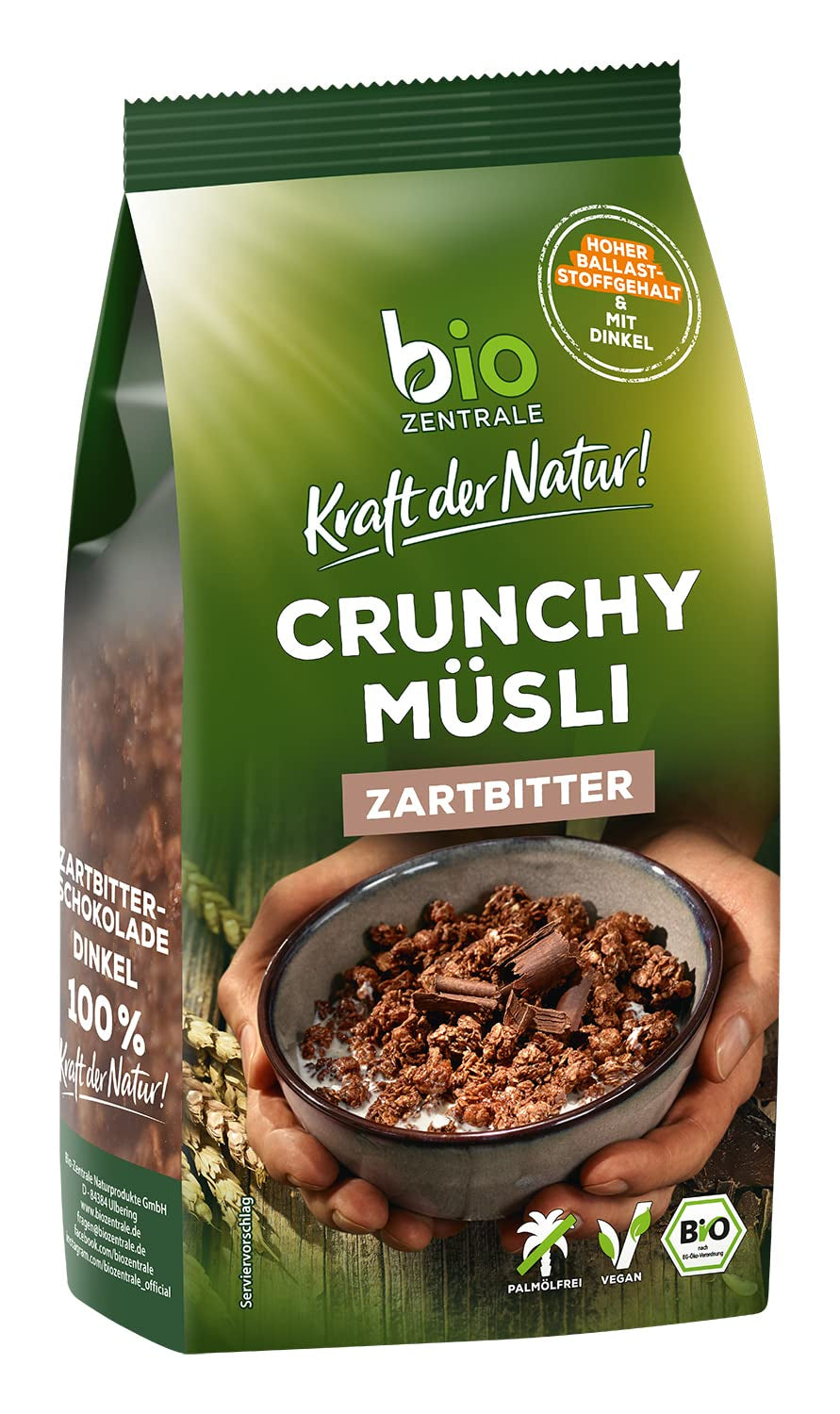 Sprød müsli med bær Biozentrale | 375 g økologisk müsli | Ideel til morgenmad og din kop takeaway müsli | Et alternativ til müslibarer
