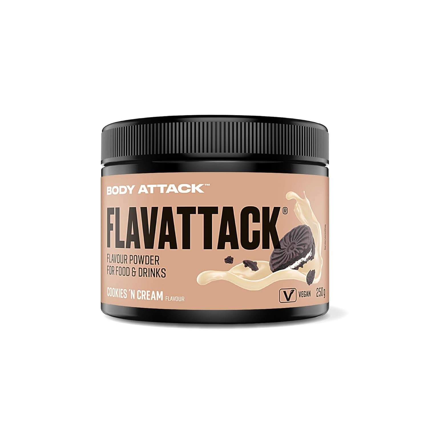 Body Attack Flavattack®, Double Choc Brownie, 250G / 83 portioner Aromas Naty Shop 250 gram Cookies N Cream
