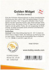 Melonensamen Golden Midget Wassermelone 50 Korn