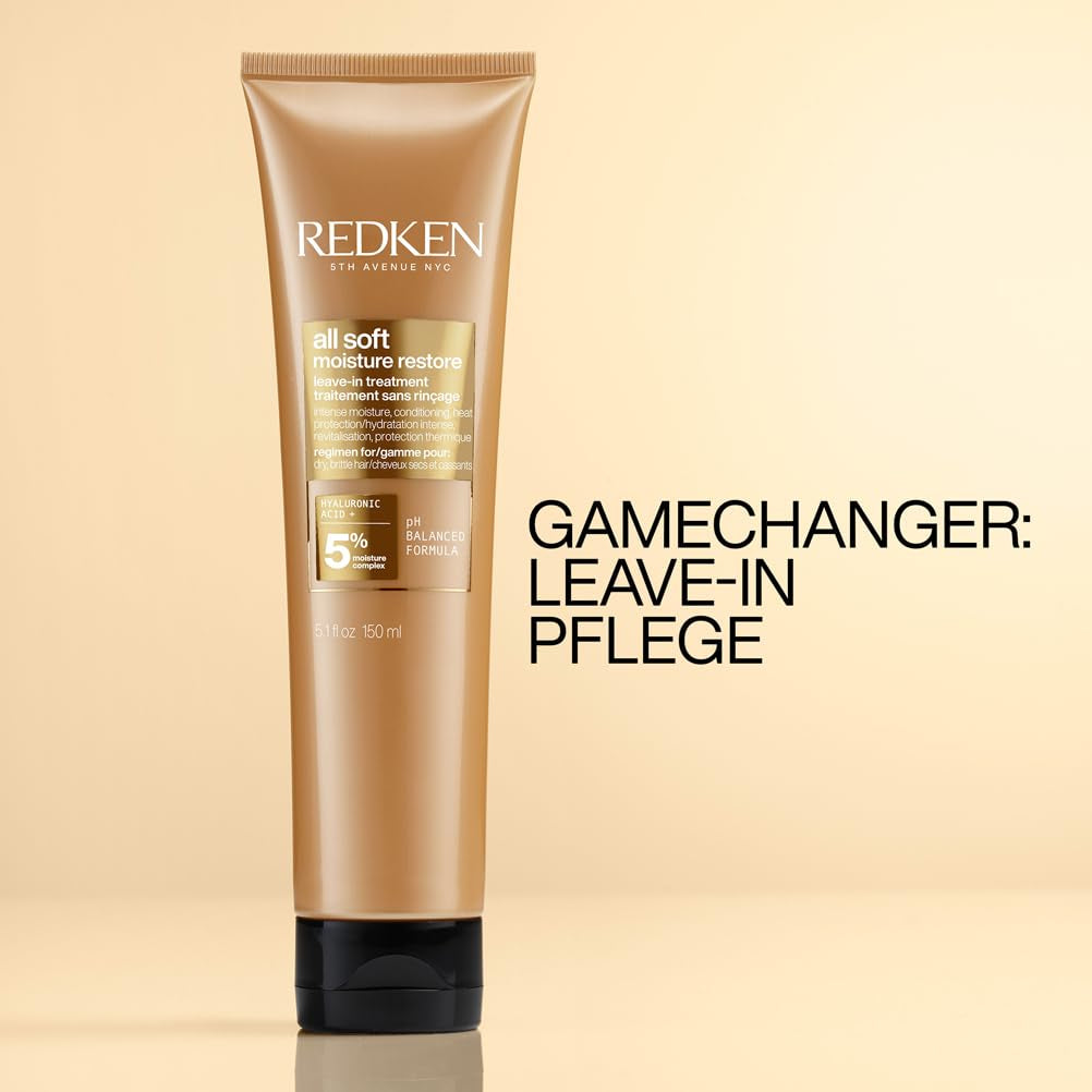 Mască de păr Redken cu acid hialuronic pentru păr uscat, anti-frizz și protecție termică până la 230° C, All Soft Moisture Restore Leave-In Mask, 1 x 150 ml Masca de par Naty Shop