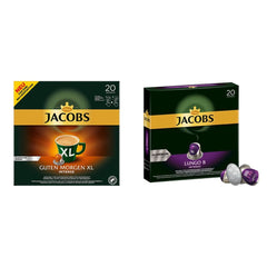 Jacobs Kaffeekapseln Guten Morgen XL Intense - 10er Pack (10 x 20 Getränke) & Kaffeekapseln Lungo Intenso, Intensität 8 von 12, 200 Nespresso®* kompatible Kapseln, 10 x 20 Getränke