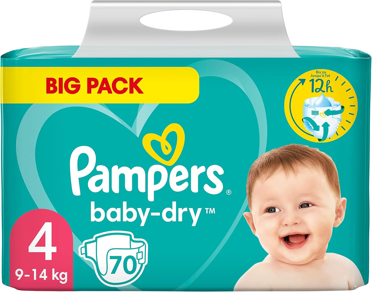 Pampers (gammel version), trusser, str. 4, 9 kg-15 kg, trepakning (1 x 88 bleer)