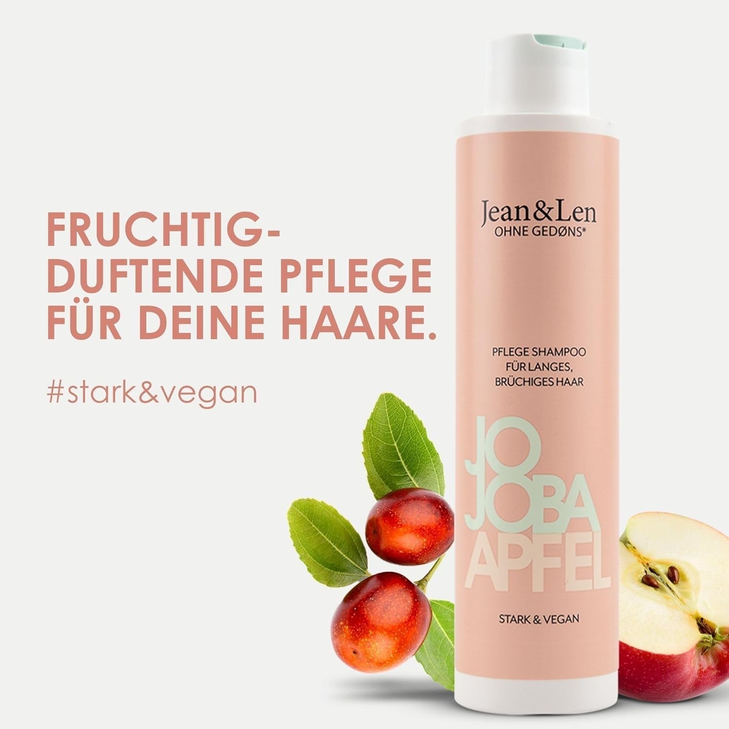 Jean & Len Care Shampoo Jojoba & Apple, hrănește părul lung și fragil, 300 ml Duș și baie Jean & Len