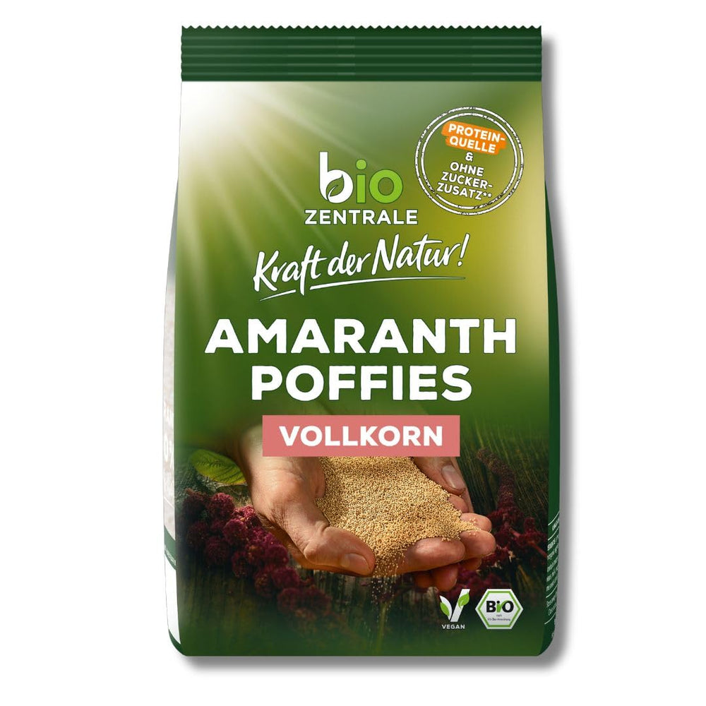 Biocentrale amarantpuster | 125 g | vegansk | små ekspanderede amarantkorn | proteinkilde | til müsli, yoghurt og farverige morgenmadsskåle