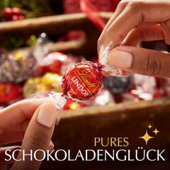 Lindt Chokolade | Mælkechokolade kegle LINDOR | 500g | 38 mælkechokoladekugler med smelte-i-mund-fyld | Chokolade gave
