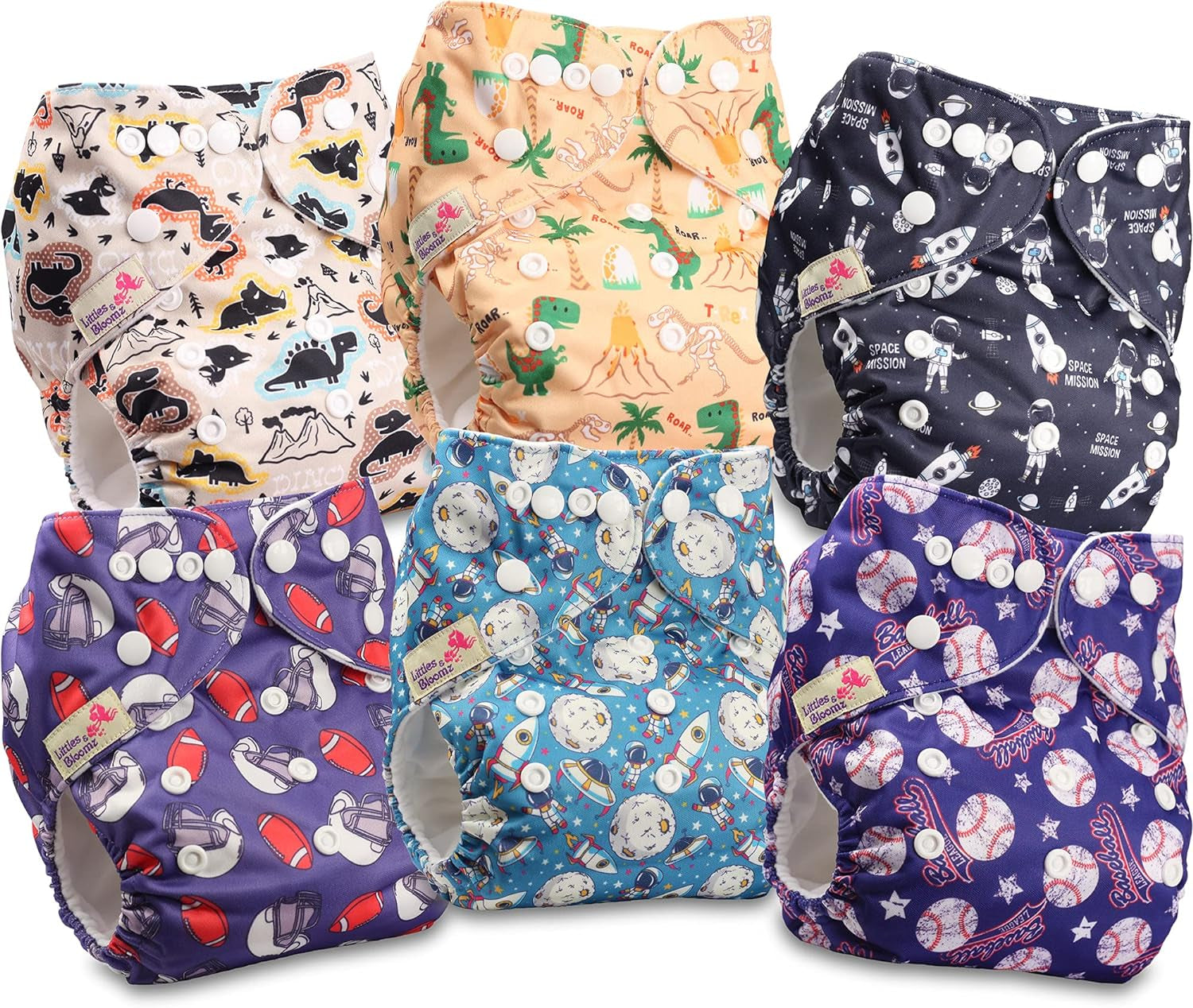 Littles og Bloomz FLP2-0406 Standard Clip Genanvendelig ble, 4 bleer