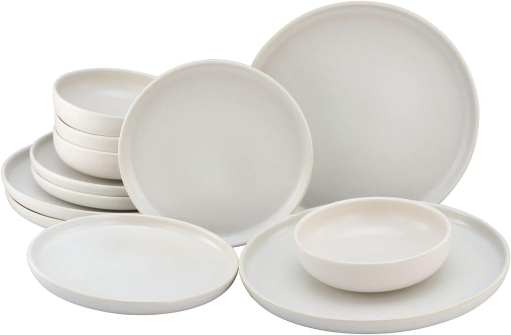 Creatable, 22979, Serie Uno BLACK, 12-Teiliges Geschirrset, Teller Set Aus Steinzeug, Spülmaschinen- Und Mikrowellengeeignet, Made in Portugal Seturi vesela masa Naty Shop Offwhite Tafelservice 12 Teilig