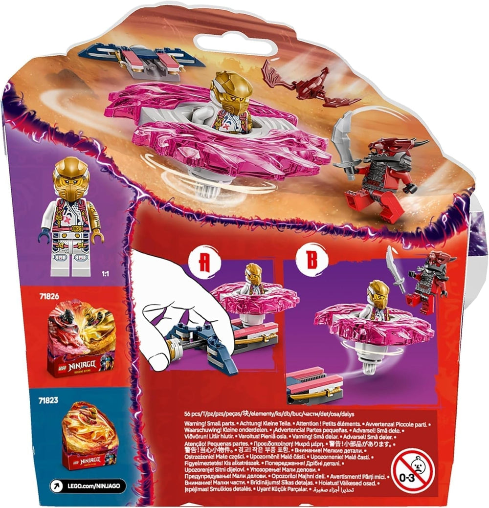 LEGO NINJAGO Soras Drage Spinjitzu Spinner - Action Ninja Legetøj med 2 minifigurer - Lille legesæt til børn - Gaveidé til drenge og piger 6 år gamle 71824 Byggesæt Besuche den LEGO-Store
