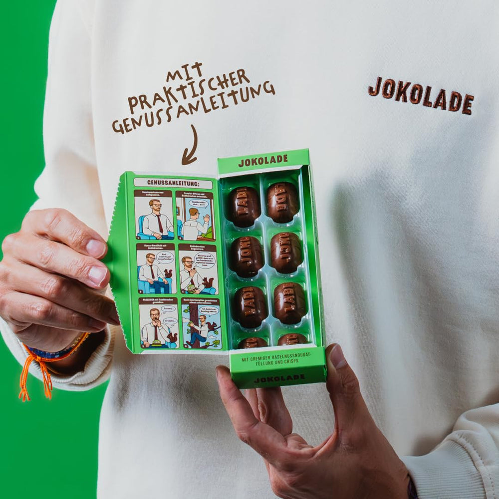 JOKOLADE PRALLINE Værdipakke 12 x 80g | Generøst fyld med hasselnøddenougatcreme og chips | Fair chokolade fra Joko Winterscheidt