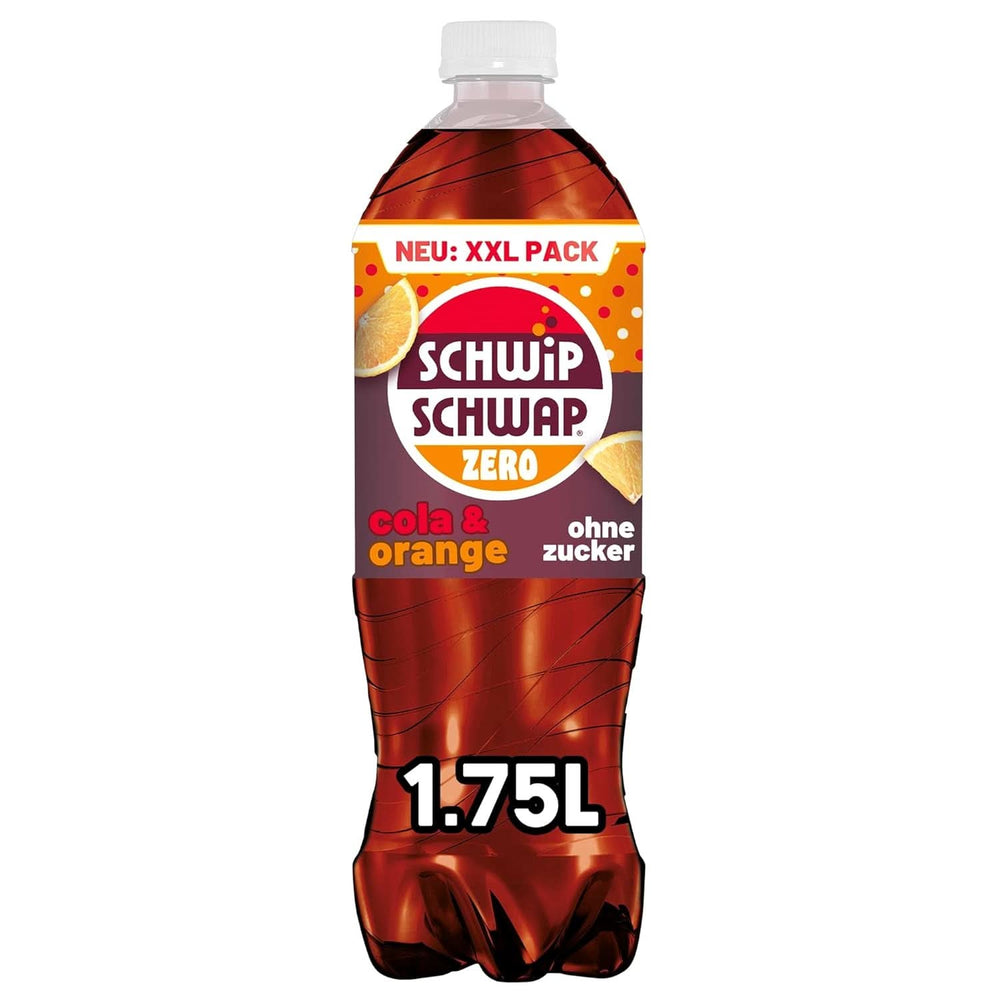 SCHWIPSCHWAP ZERO - XXL PACK - Koffeinholdig cola sodavand med appelsiner, sæt 6 x 1,75 liter Naty Shop