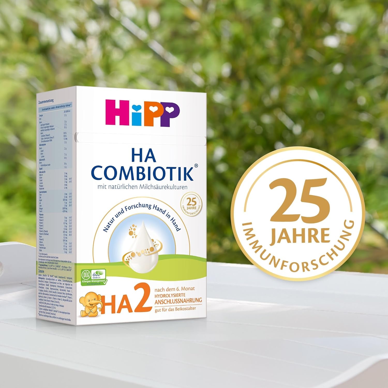 HiPP HA 2 Combiotik (4 x 600 g) - Opfølgningsformel efter 6 måneder, med naturlige kulturer af mælkesyre, værdifulde kostfibre (GOS), Omega-3, hydrolyserede proteiner til følsomme immunsystemer