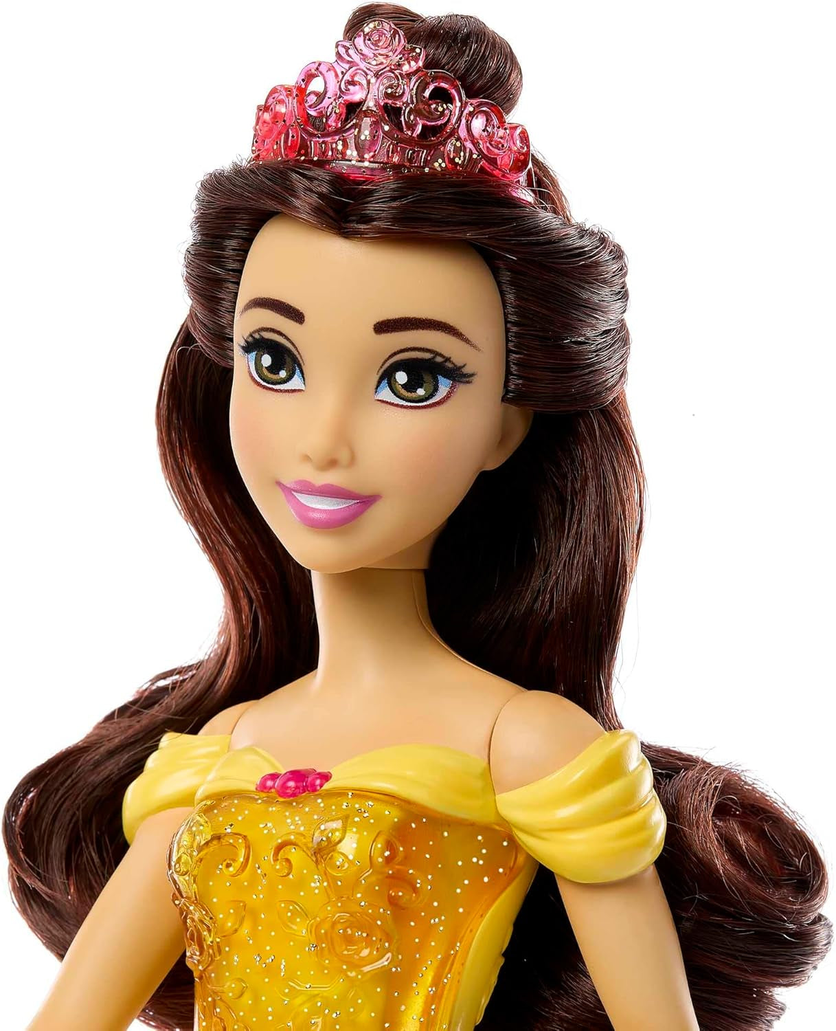 Mattel Disney Princess Legetøj Movable Belle Fashion Doll med funklende tøj og tilbehør Disney film inspireret gave til børn HLW11 Naty Shop Dolls