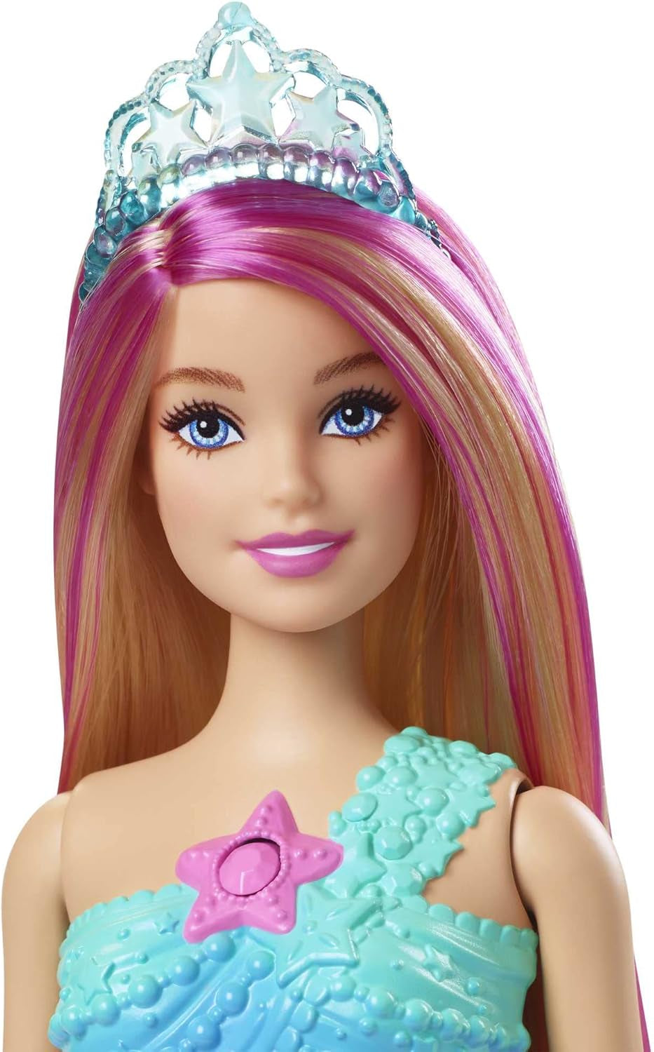 Barbie Dreamtopia Magic Light Mermaid Doll cu păr blond, păpușă Barbie cu coadă de sirenă, potrivită ca cadou pentru copii de la 3 ani, HDJ36 Papusi Naty Shop