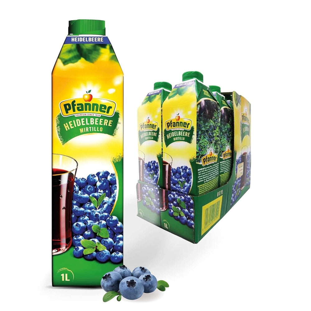 Pfanner Strawberry Fruit Nectar (8 X 1 liter) - 30 % frugtindhold - Strawberry Drink Naty Shop Blueberry